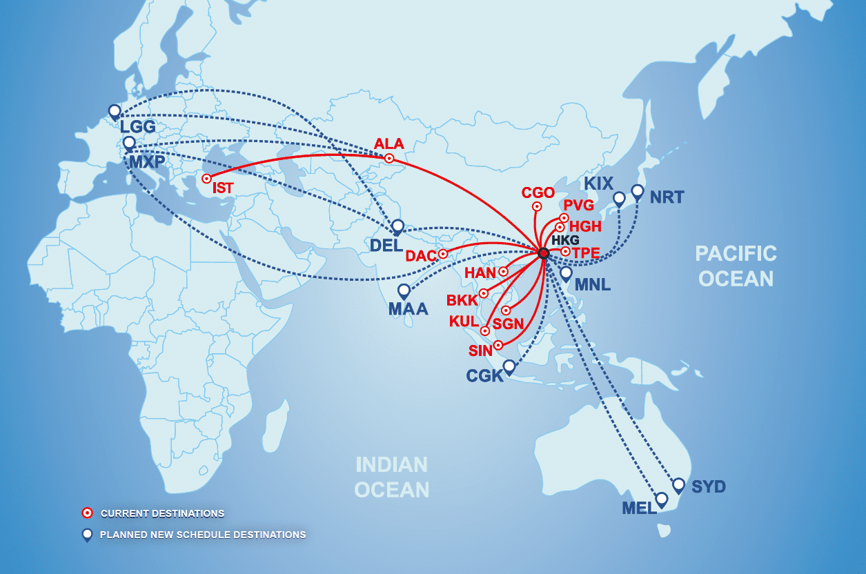 Blue dotline shows the newly approved routes